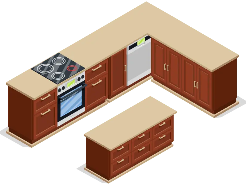 Cocina con isla central a la medida — Maga Kitchen